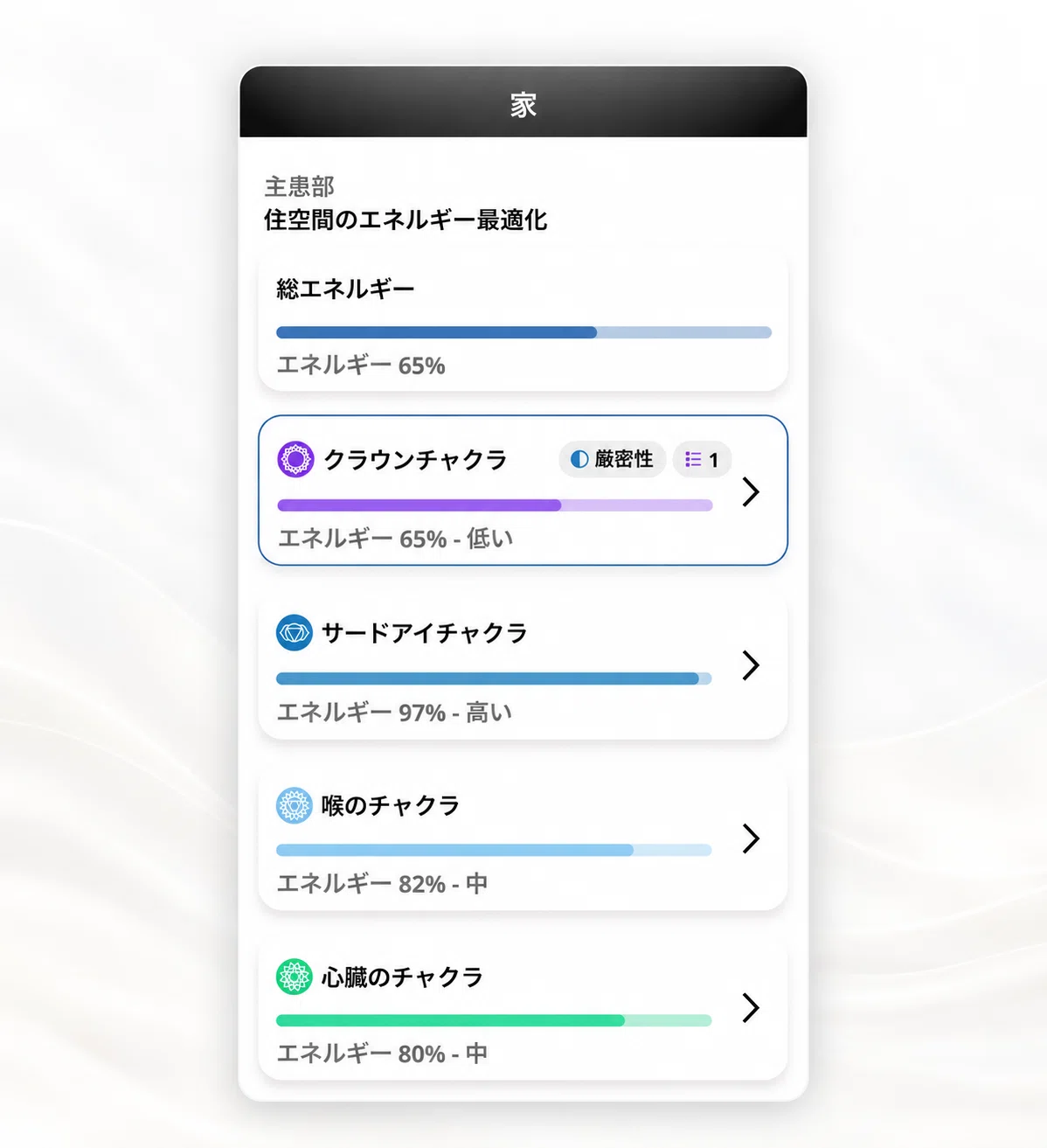 ヒーリーによる家のチャクラの分析